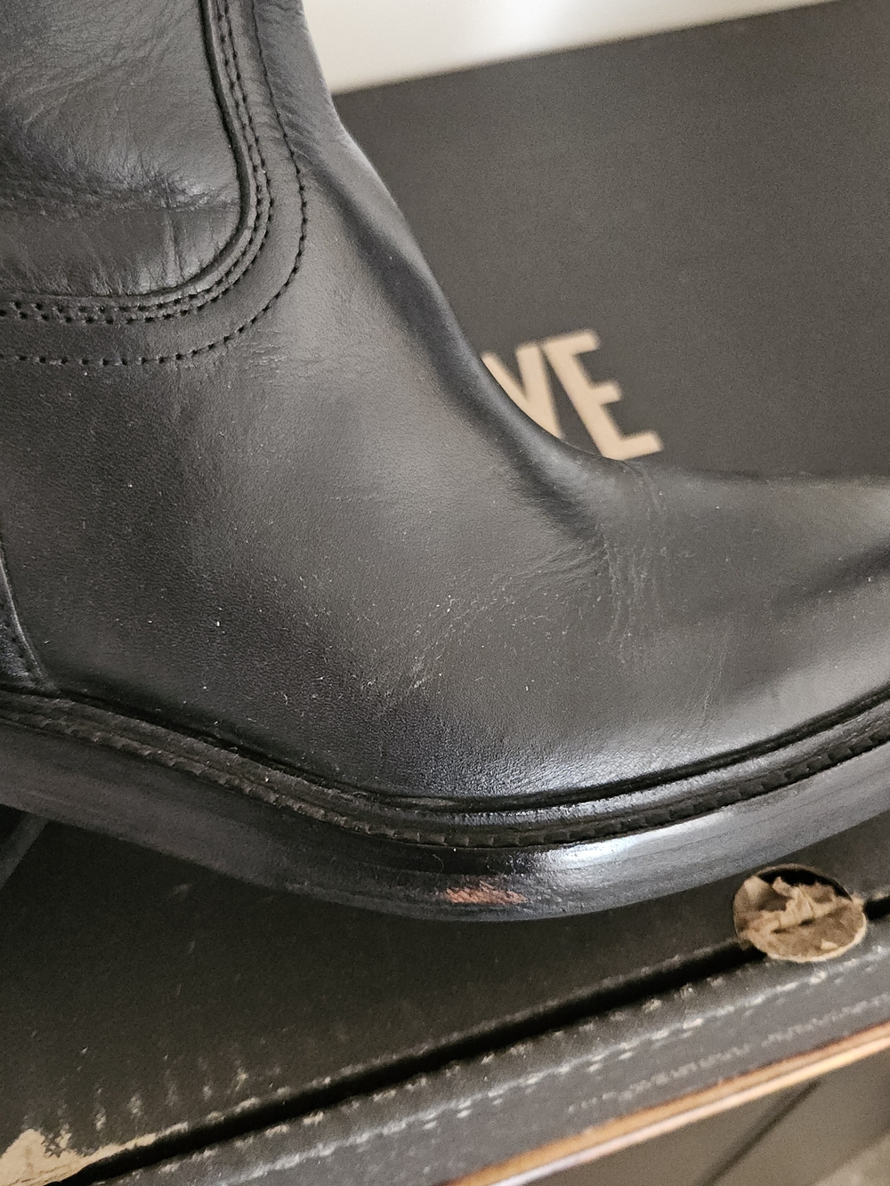 FRYE Kate Pull On Black Leather Knee High Riding Boots Wide Calf Women’s 7M - Picture 9 of 16
